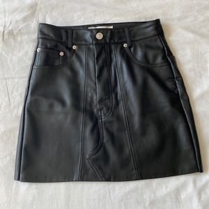 Zara Black Leather Skirt